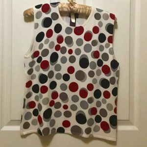 Colour Works Tri-colour dots sleeveless sweater Sz Lg